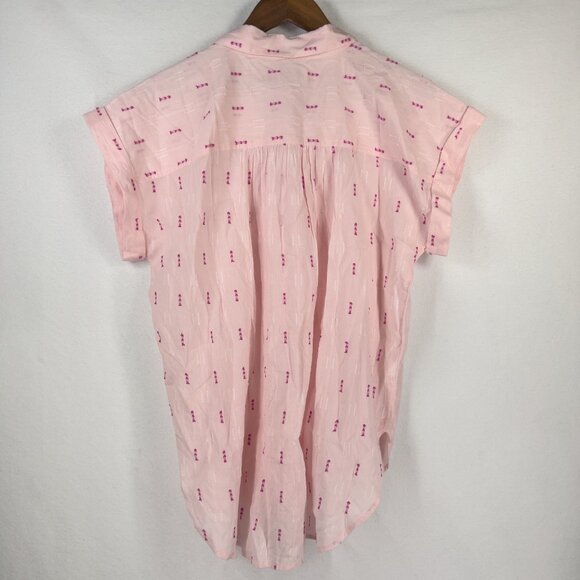 Ann Taylor Loft Utility Dolman Shirt Blouse Pink Button Up Size Medium NWT - Picture 4 of 6